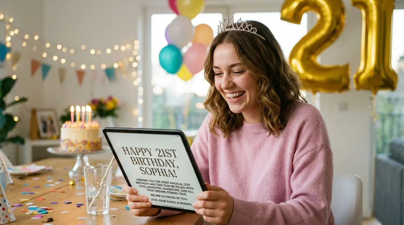 21st Birthday Wishes for a Girl