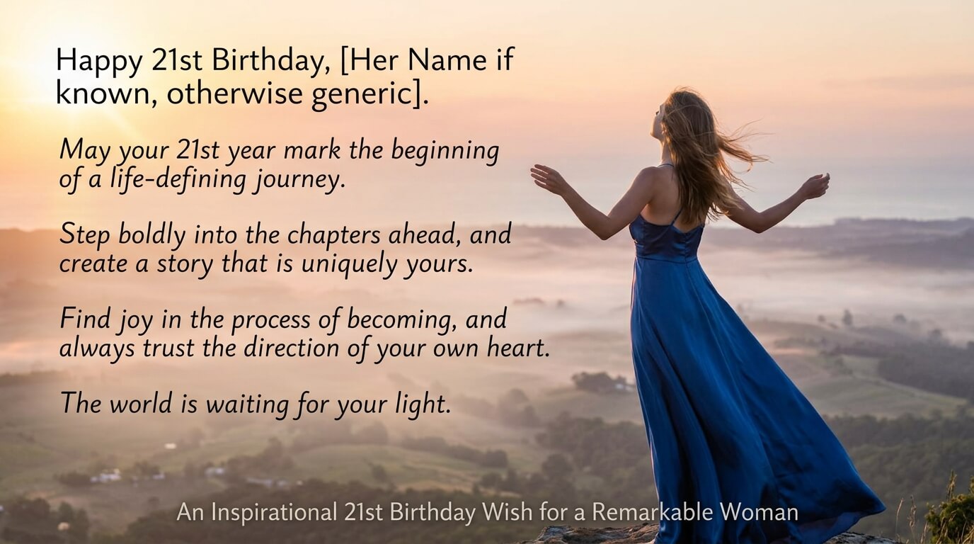 Inspirational 21st Birthday Wishes for a Girl