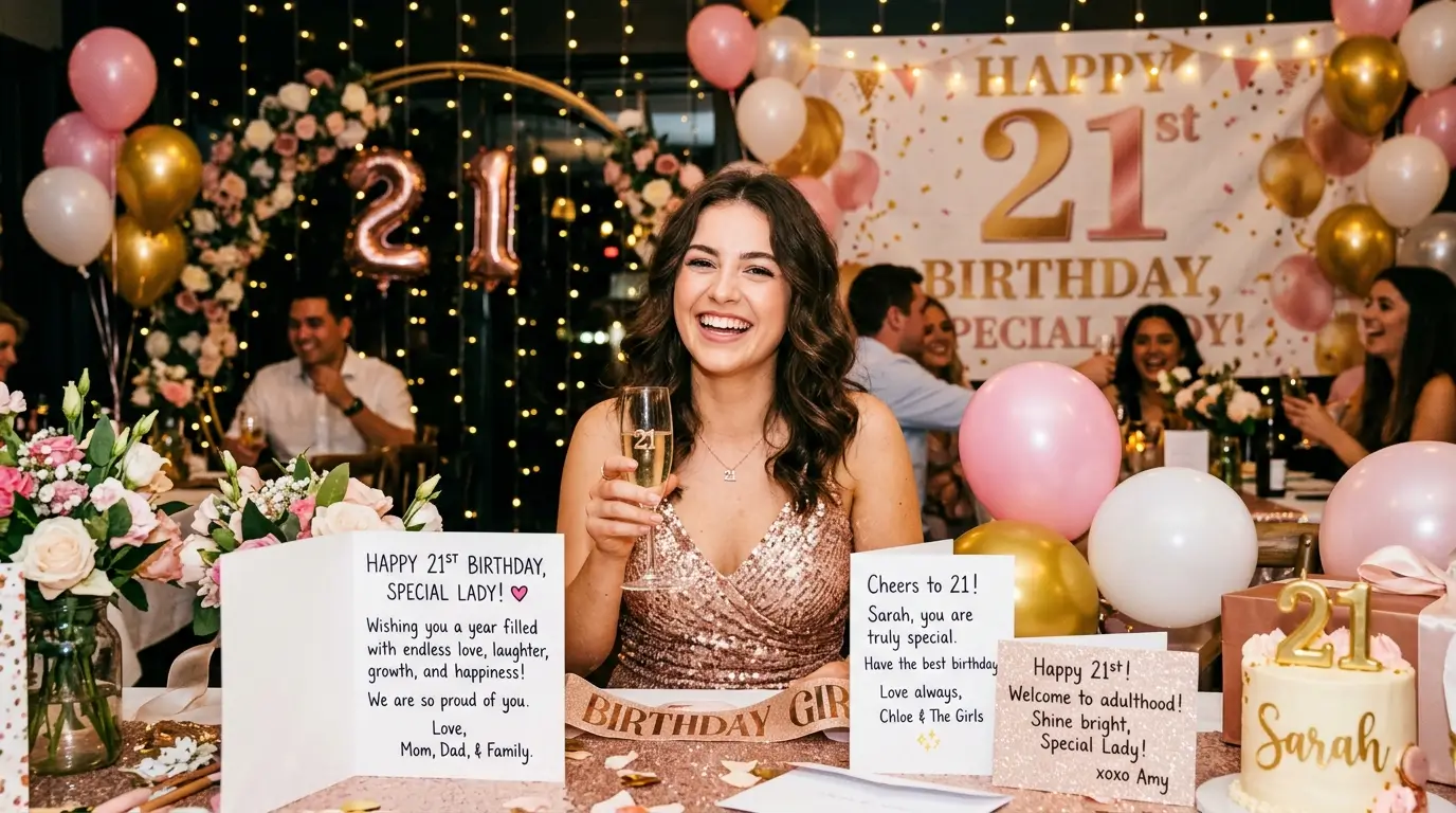 Special Lady 21st Birthday Wishes for a Girl