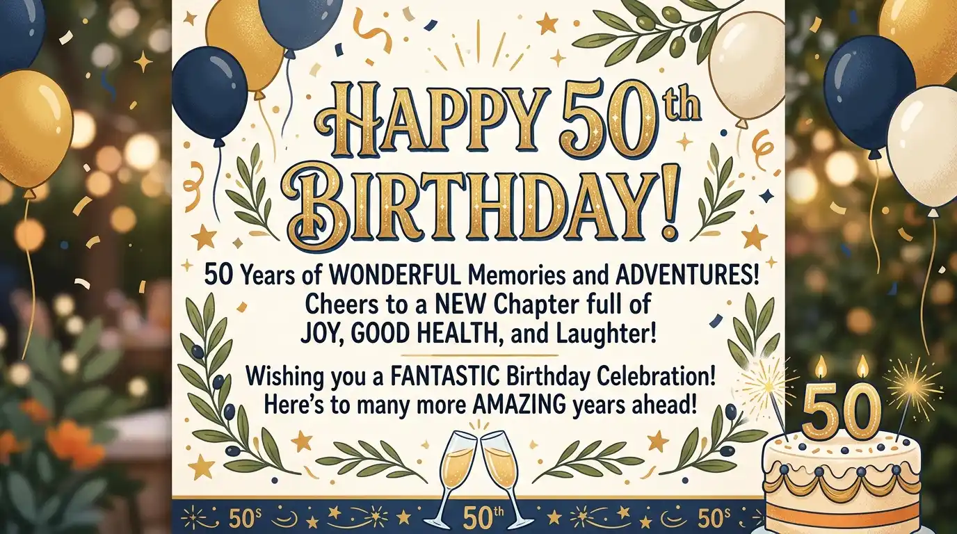 50th birthday wishes for 50 year old