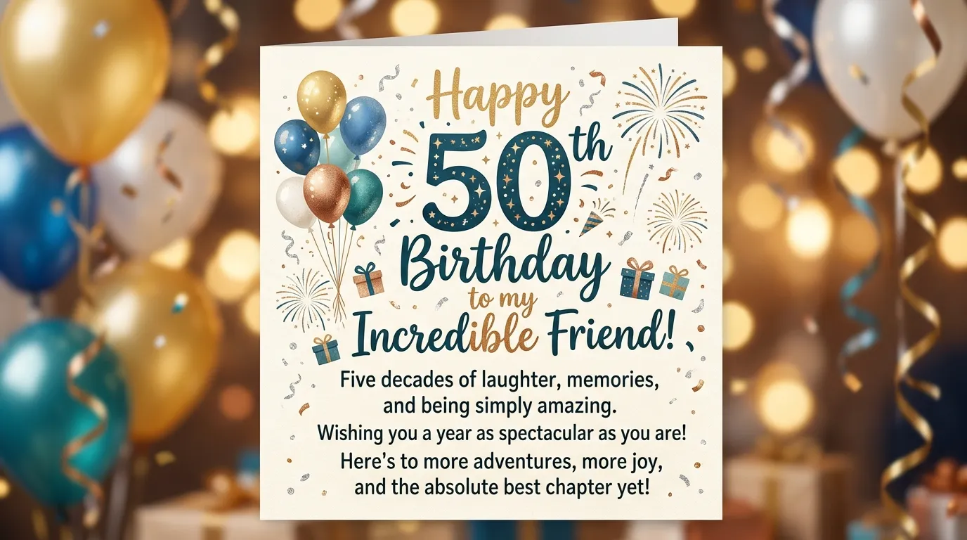 50th birthday wishes for a friend