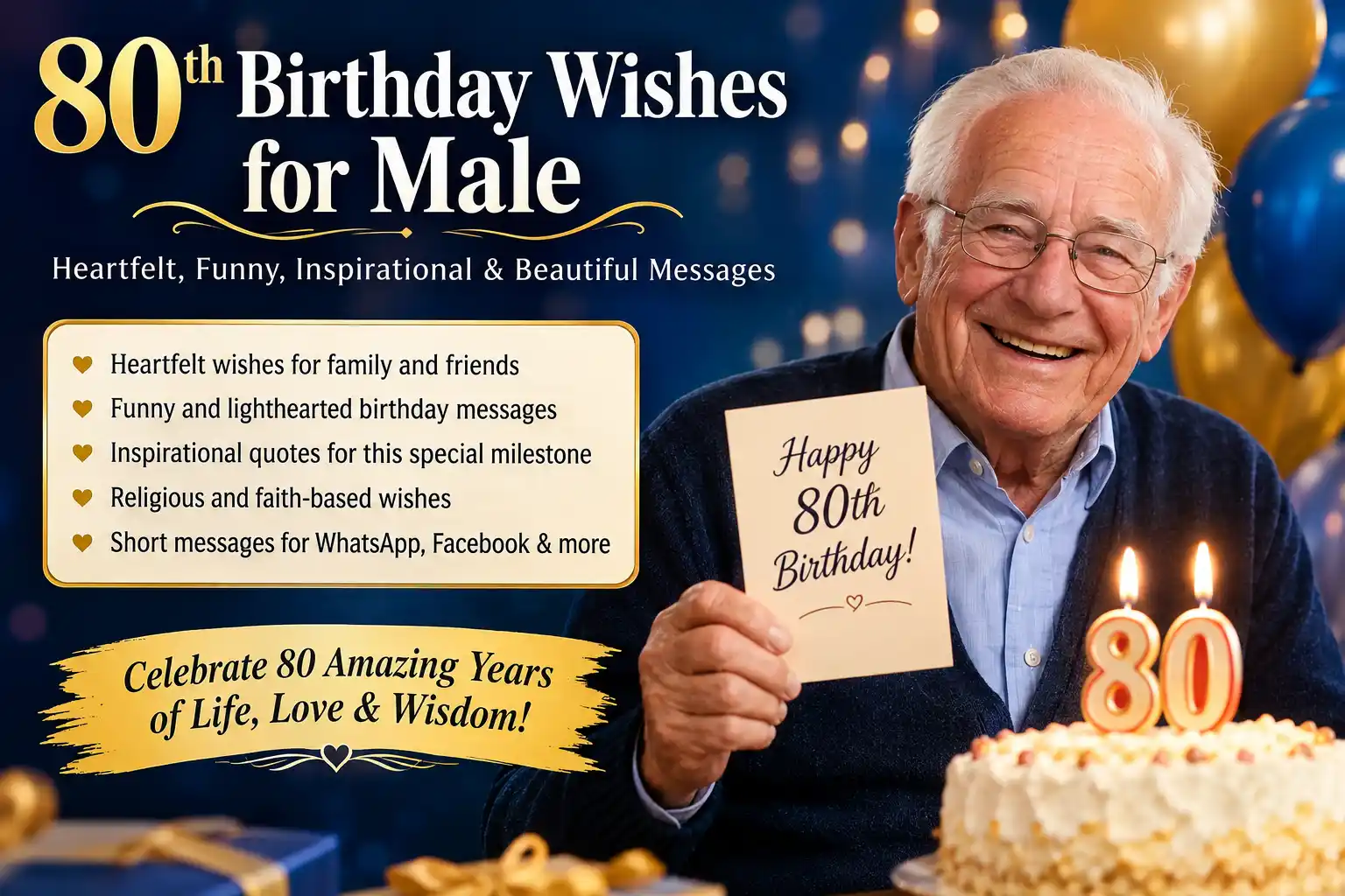 80th birthday wishes male