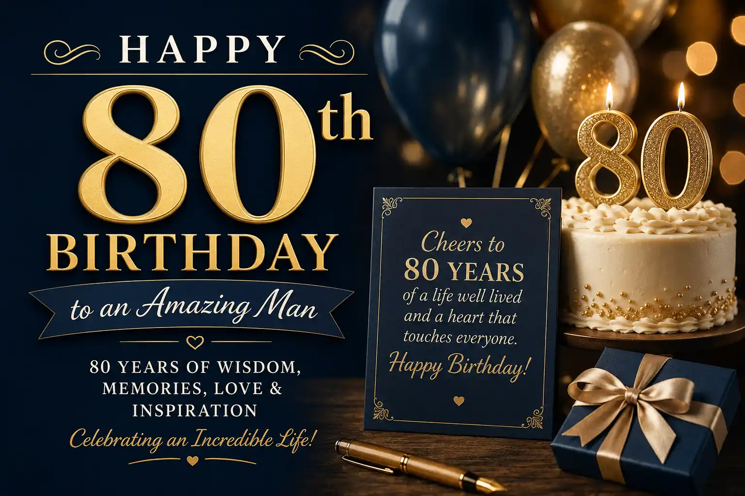 happy 80th birthday wishes male