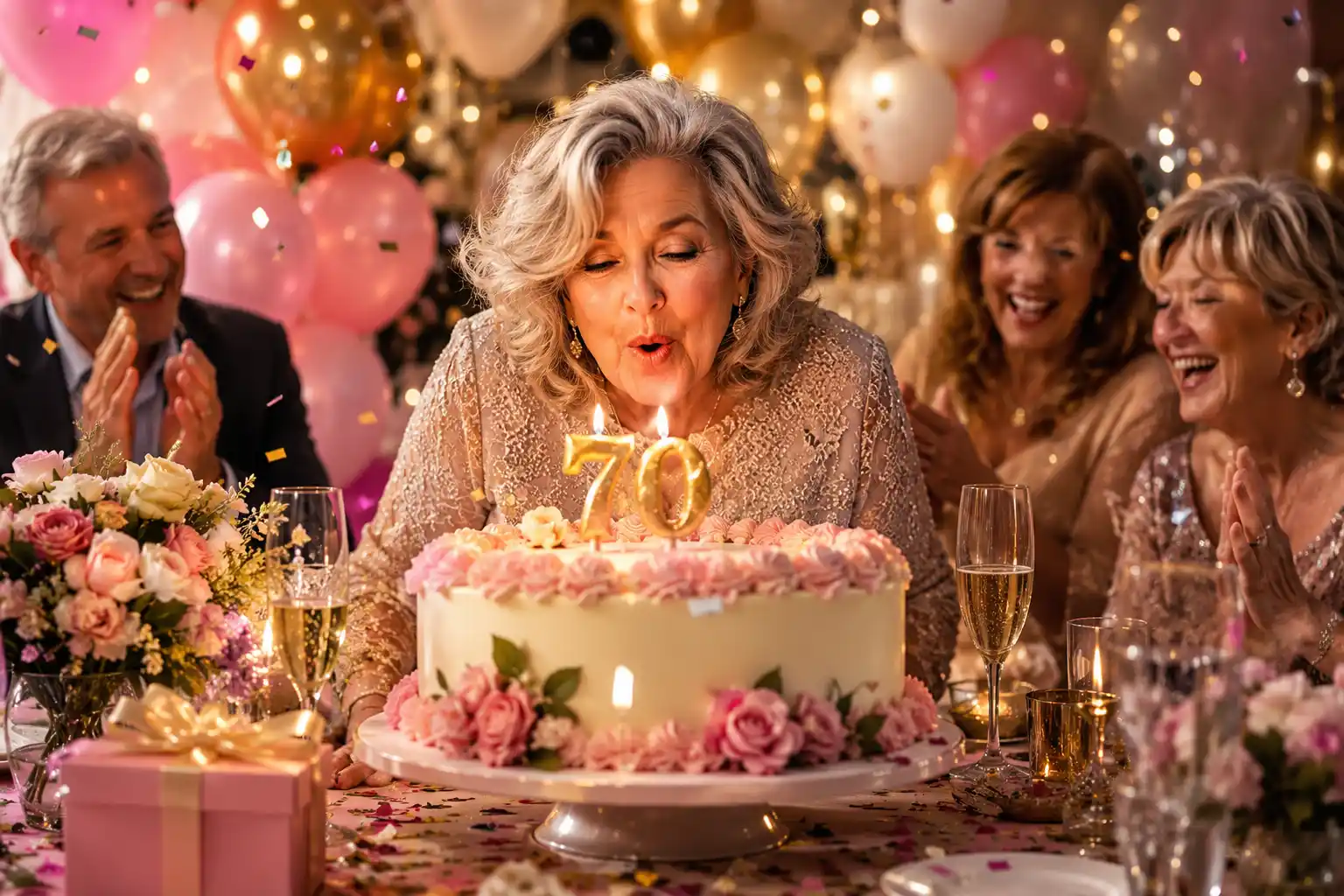Humorous 70th Birthday Wishes for a Woman