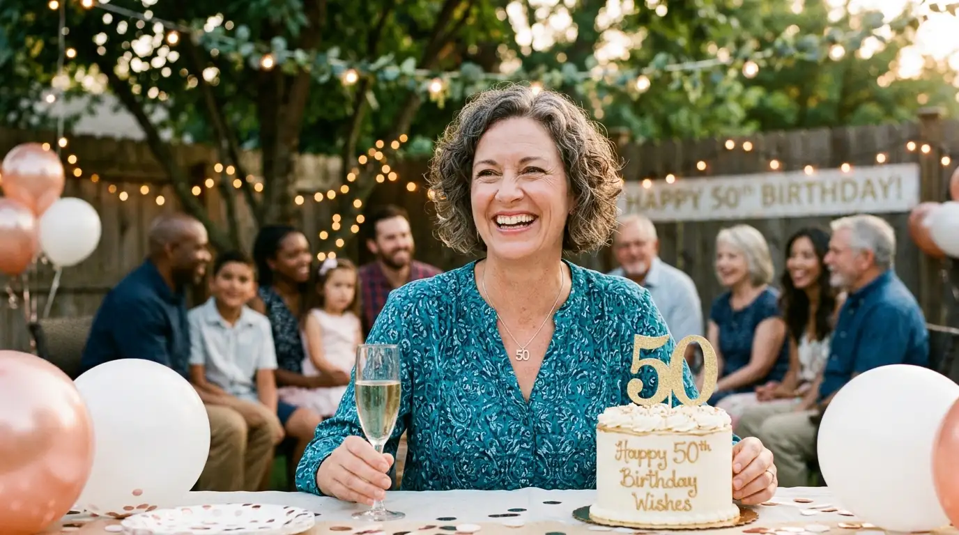 woman happy 50th birthday wishes