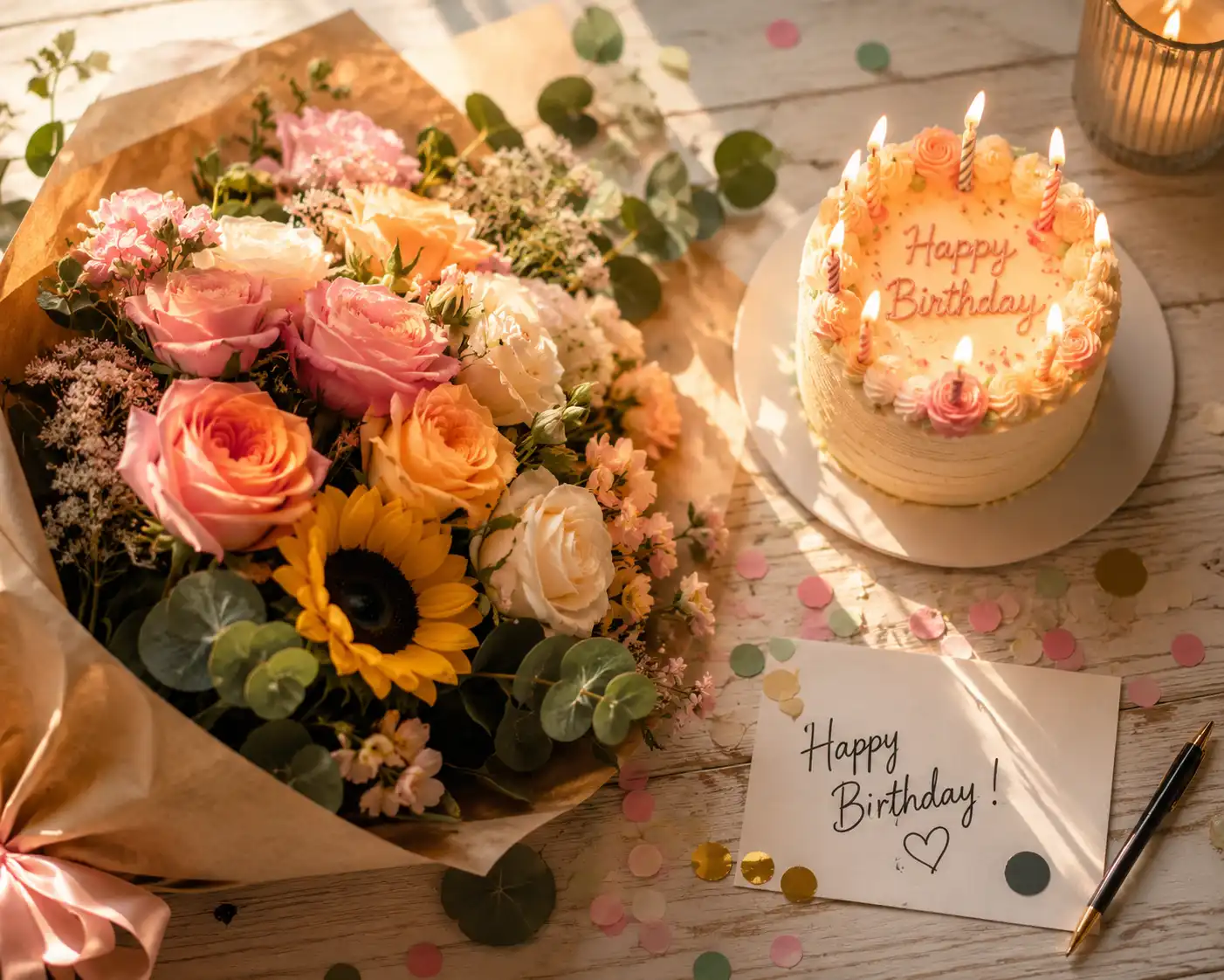 blessing happy birthday wishes with flowers
