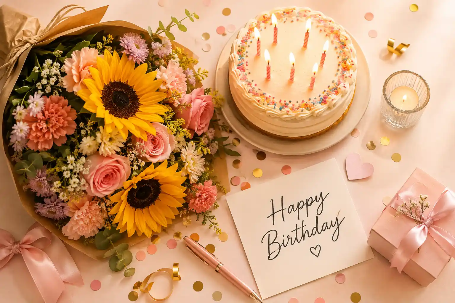 happy birthday wishes flowers